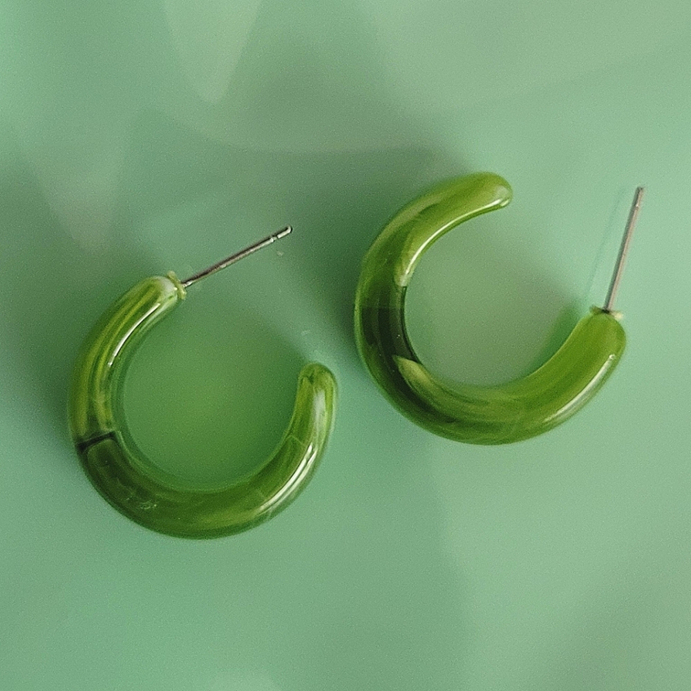NWOT Green Marble Earrings